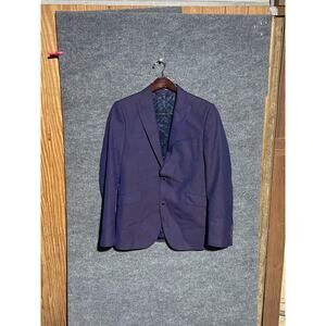 Ron Tomson Blazer Mens 38 Blue Suit Jacket Two Button Modern Fit Acetate Twill